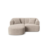 MODULARES-ECKSOFA links Campi aus Cord cappuccino 3 Sitzplätze - Cappuccino, Textil (156/180cm) - Cosmopolitan Design