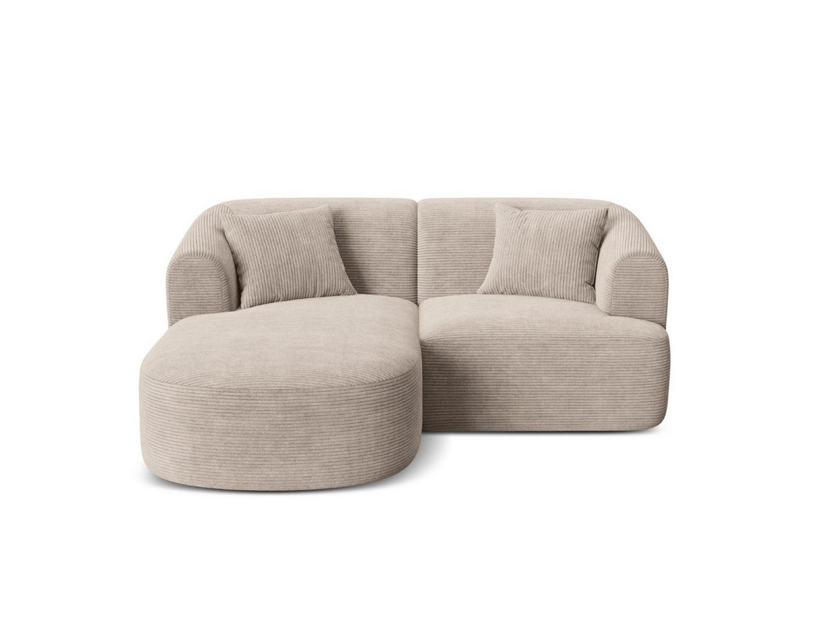 MODULARES-ECKSOFA links Campi aus Cord cappuccino 3 Sitzplätze - Cappuccino, Textil (156/180cm) - Cosmopolitan Design