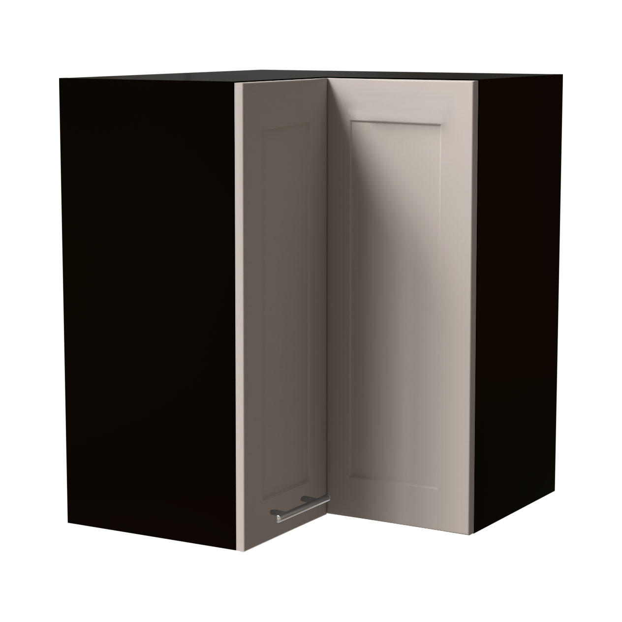 ECKHÄNGESCHRANK Oslo W12/60 Schwarz / Kaschmir Matt 60 / 60 / 72cm - Kaschmir/Schwarz, Holz/Holzwerkstoff (60/72/60cm) - Feldmann-Wohnen
