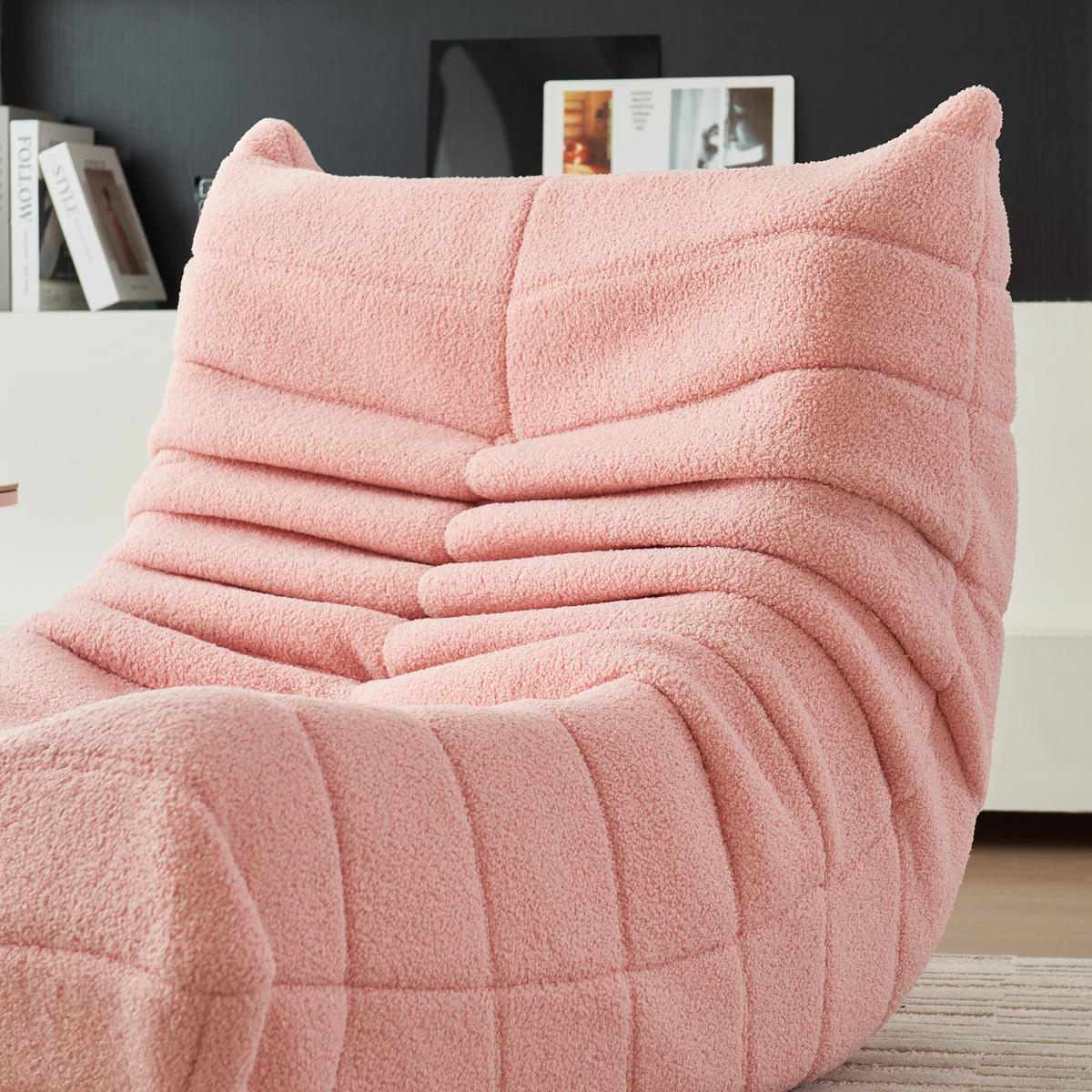 FERNSEH- & RELAXSESSEL Sofa Liegesofa für Wohnzimmer Beige - Rosa, Holz (91.44/60.45/101.5cm)