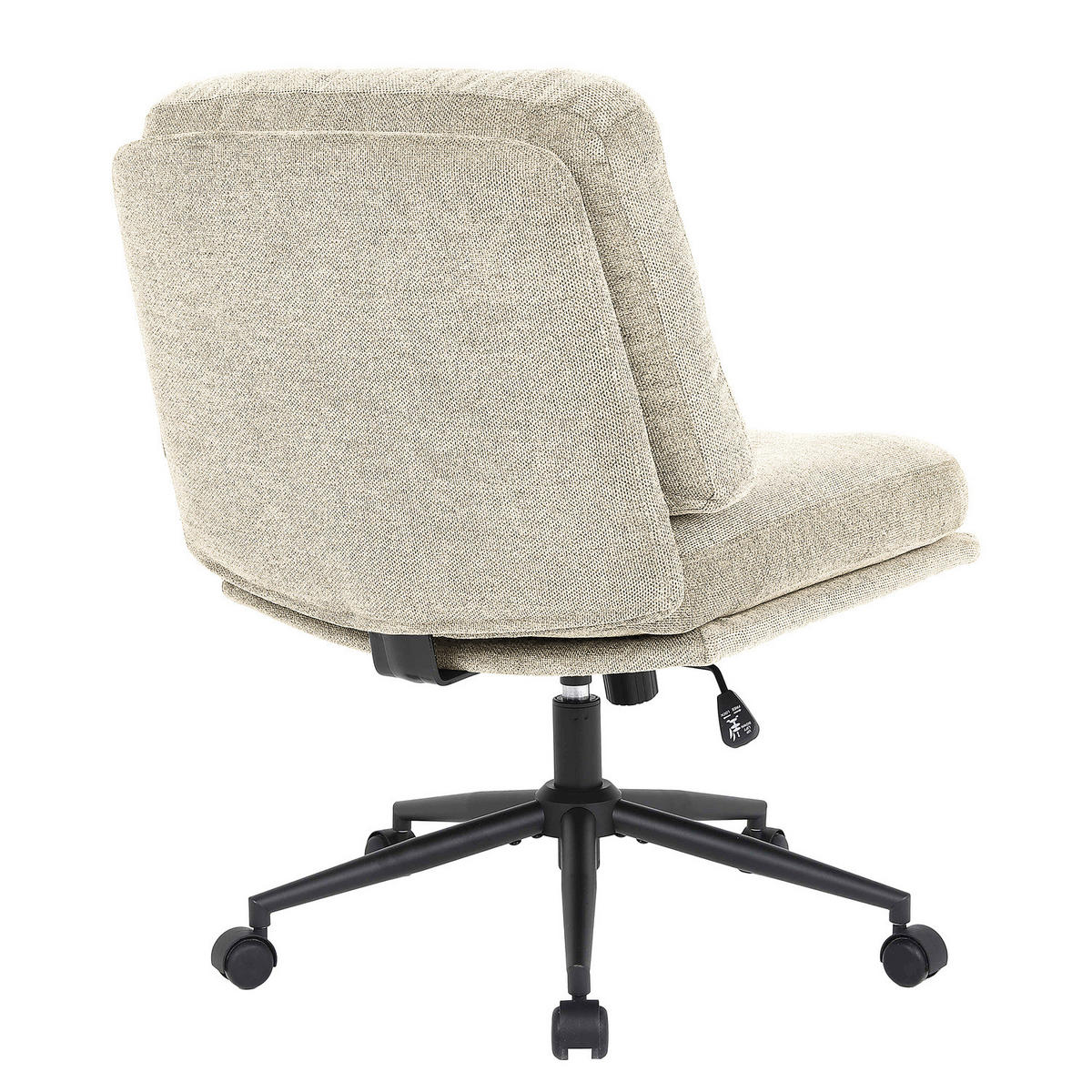 BÜRODREHSTUHL - Webstoff / Eisen / Nylon - Beige/Schwarz, Textil/Metall (71/90/76cm) - home24