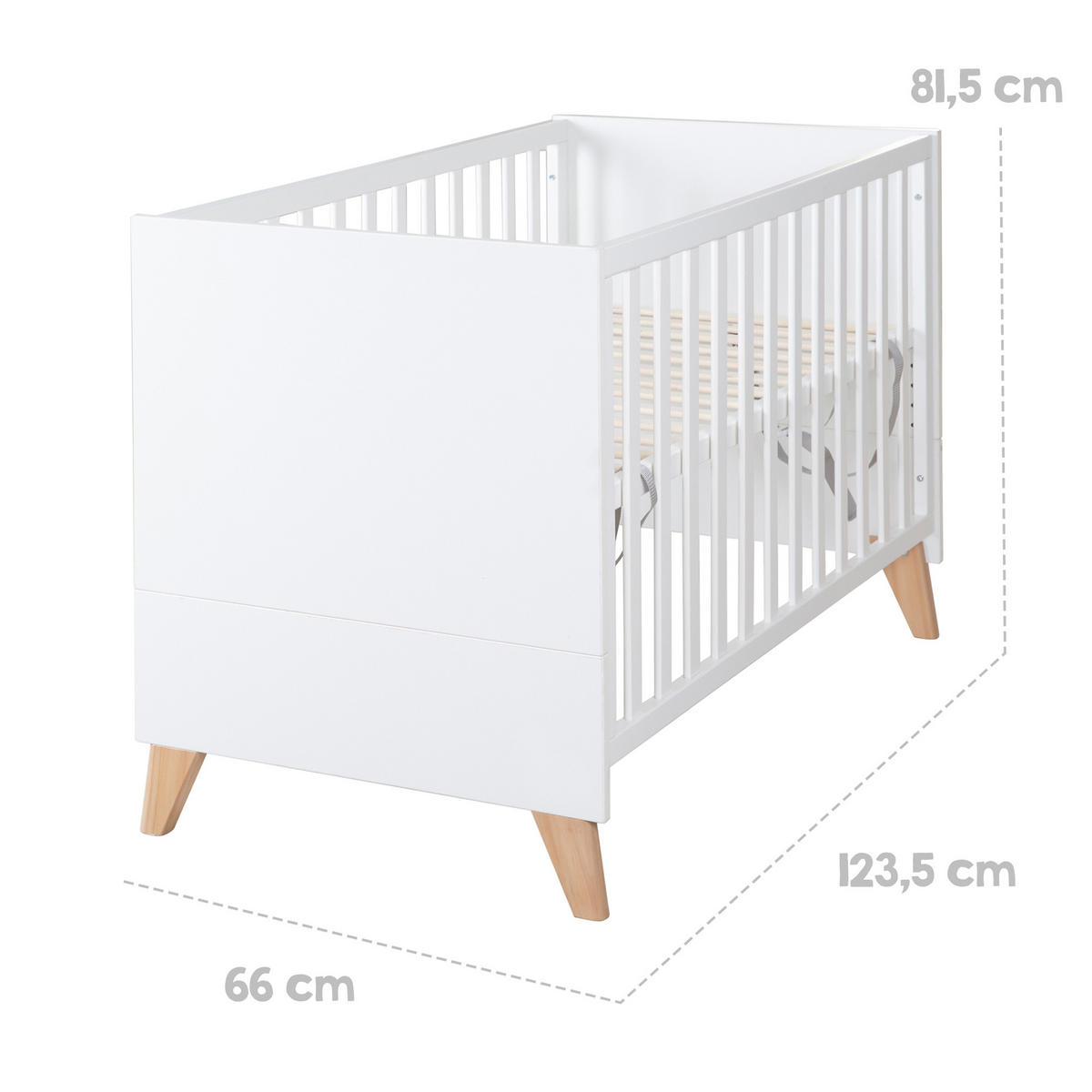 BABYZIMMER Leon 3-teilig II - Weiß, Holz (1/1/1cm) - Roba