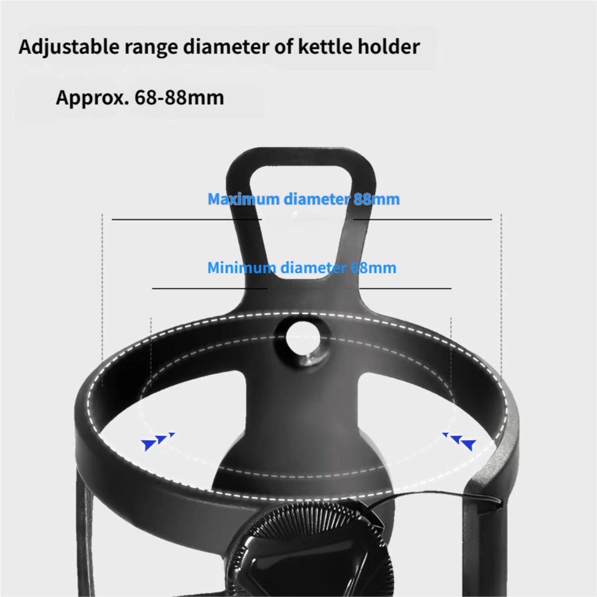 FAHRRADBECHERHALTER Verstellbarer universeller Wasserbecherhalter 10.5/13.5 cm Schwarz - Schwarz, Kunststoff (8.8/13.5/10.5cm) - Authentics