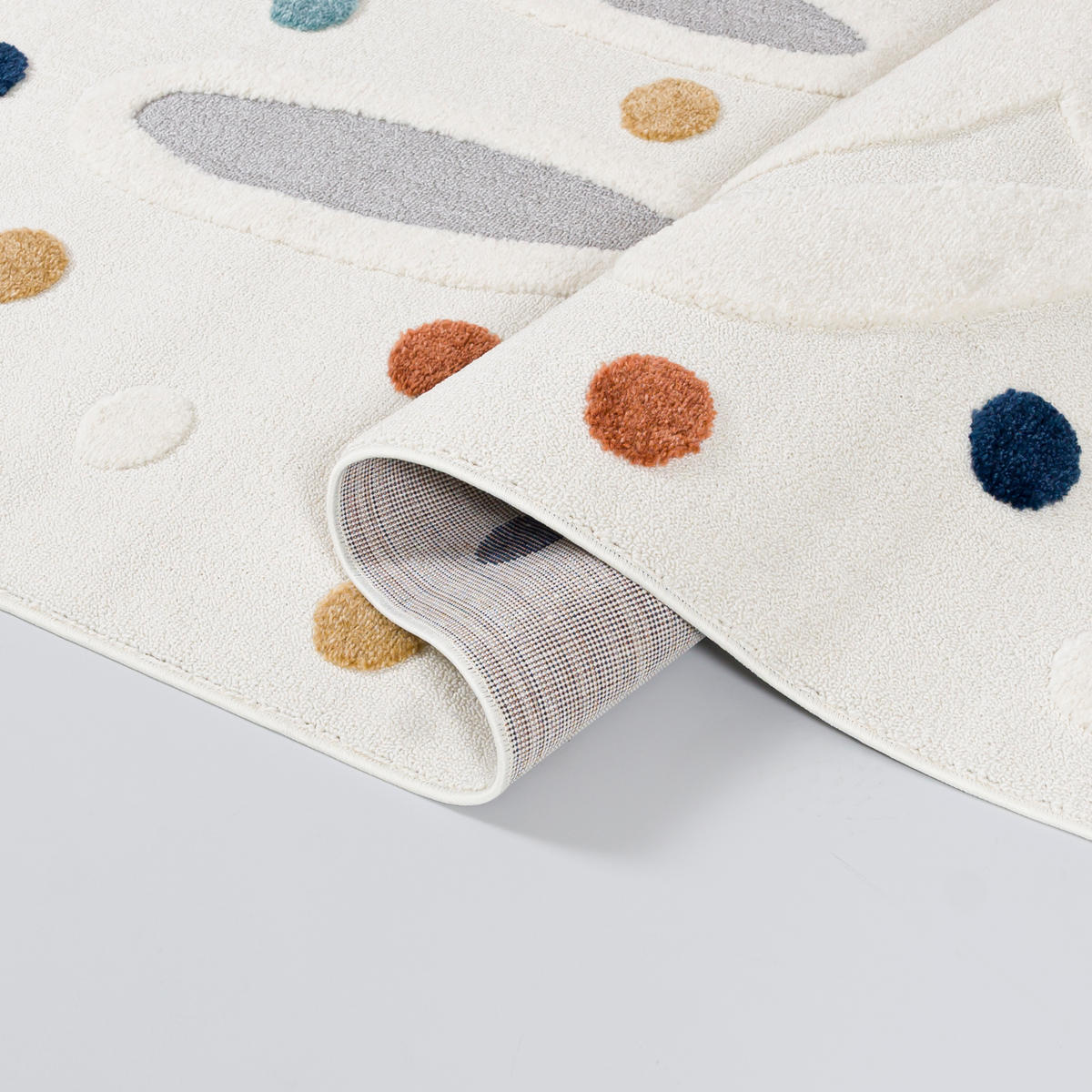 KINDERTEPPICH Beige Kaninchen, Tierisch - Mittelflor Rechteckig Weich 160 x 230 cm - Multicolor/Hellgrau, Textil (160/230cm) - Mazovia