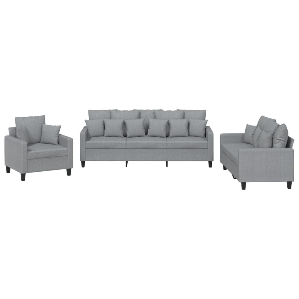 vidaXL Sofagarnitur Hellgrau 77x80x198 cm