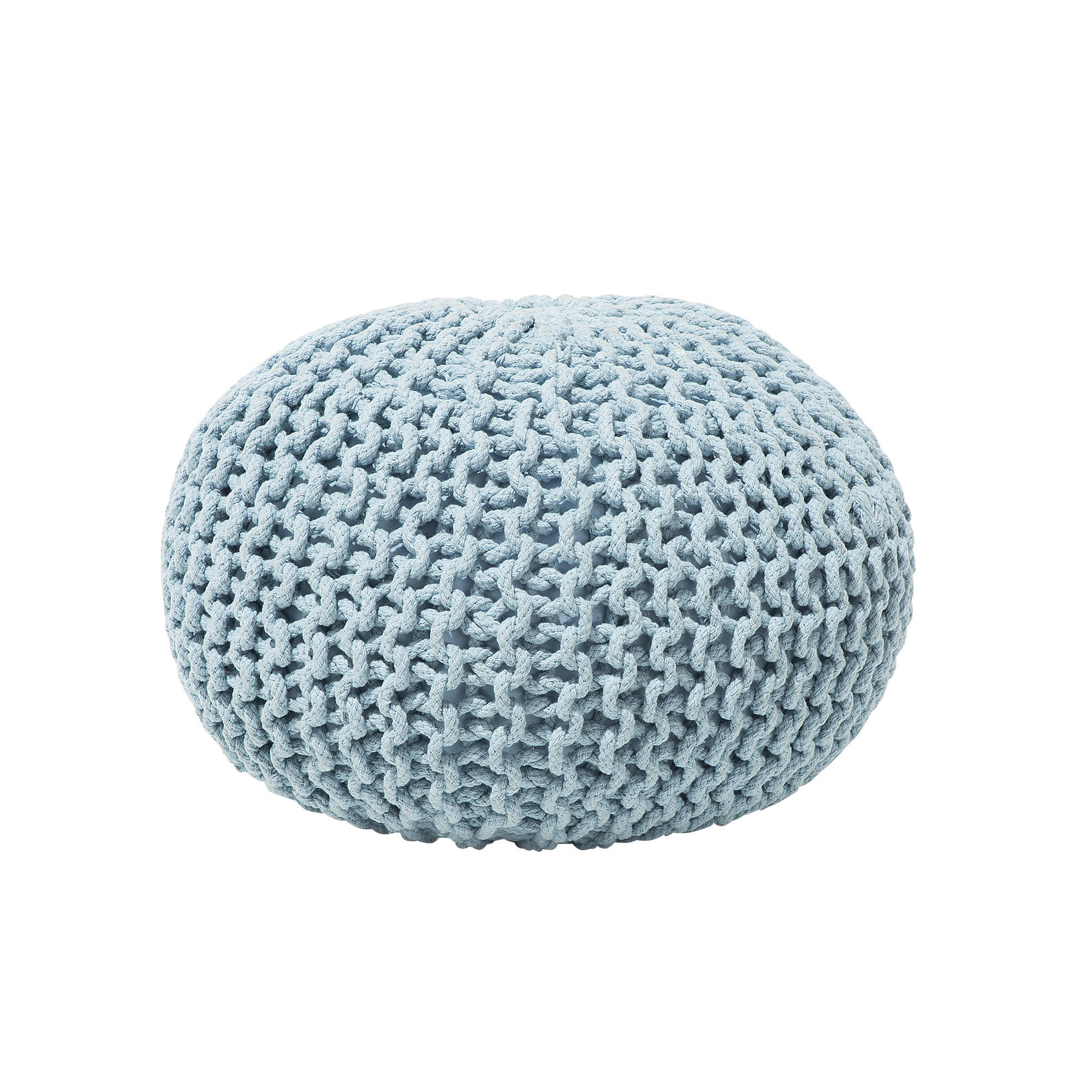 POUF Conrad 50/50/35 cm - Blau, Naturmaterialen/Textil (50/35/50cm) - Beliani
