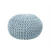 POUF Conrad 50/50/35 cm - Hellblau, Naturmaterialen/Textil (50/35/50cm) - Beliani