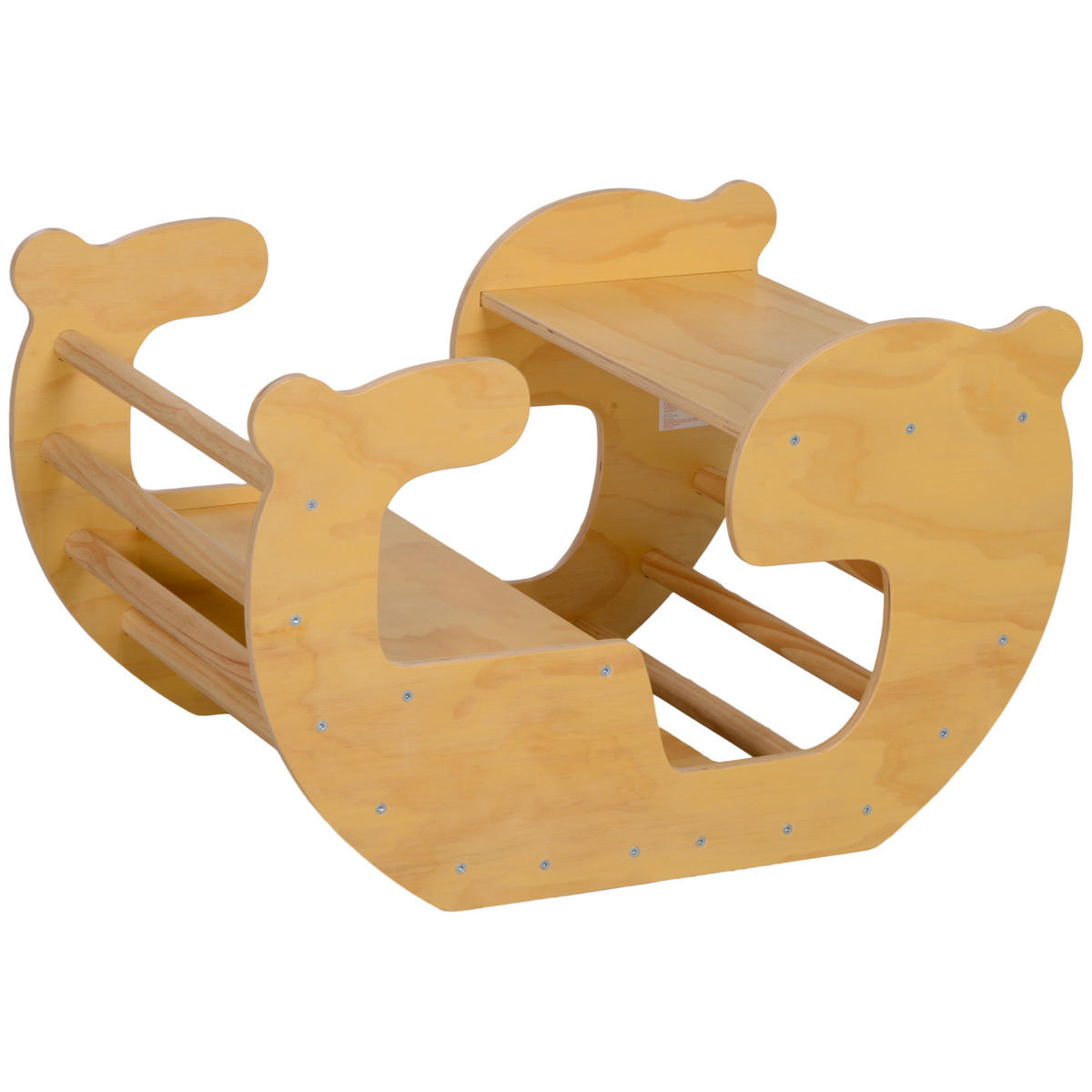 KLETTERBOGEN DE-18381 2-in-1 Spielzeugtisch & Klettergerüst Naturholz - Naturfarben, Holzwerkstoff (58/80cm) - ComfortXL