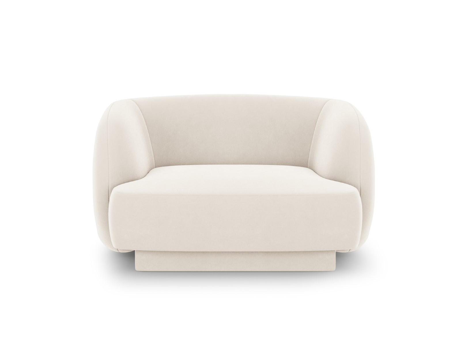 SESSEL Miley aus Samt leichtes beige - Beige, Textil (90/70/103cm) - Micadoni