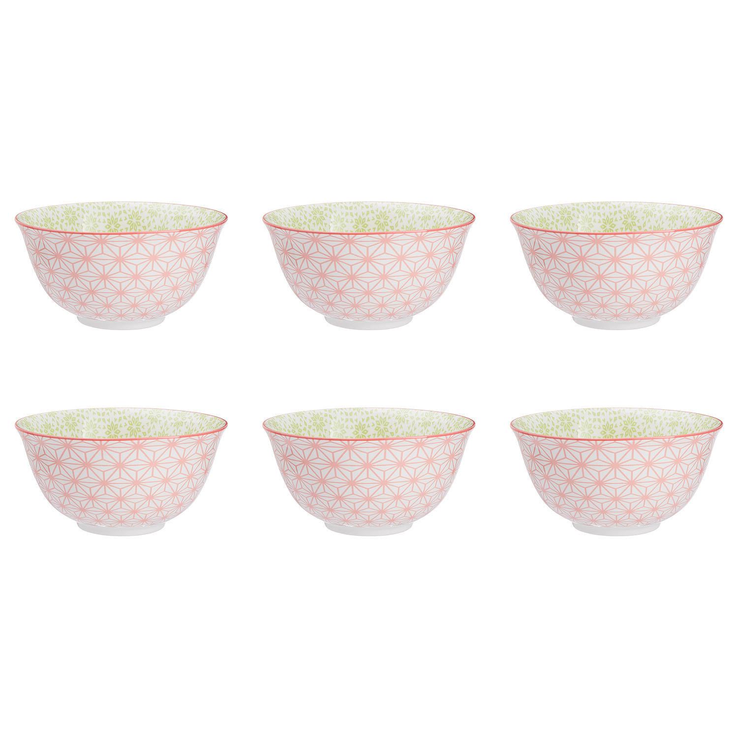 SCHALEN 6er-Set Ornaments 520 ml - Rosa, Keramik (15/15/7cm) - Butlers