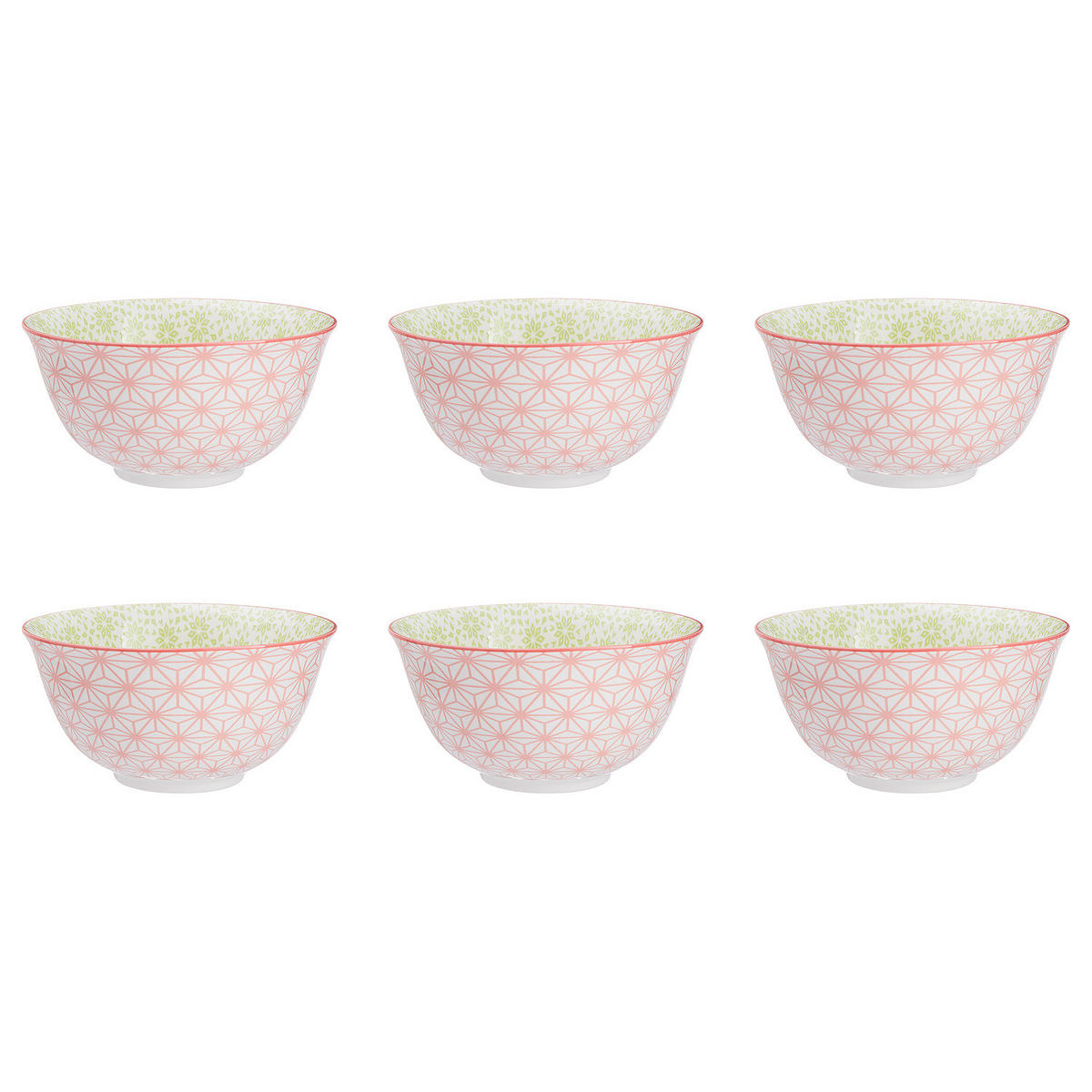 SCHALEN 6er-Set Ornaments 520 ml - Rosa, Keramik (15/15/7cm) - Butlers