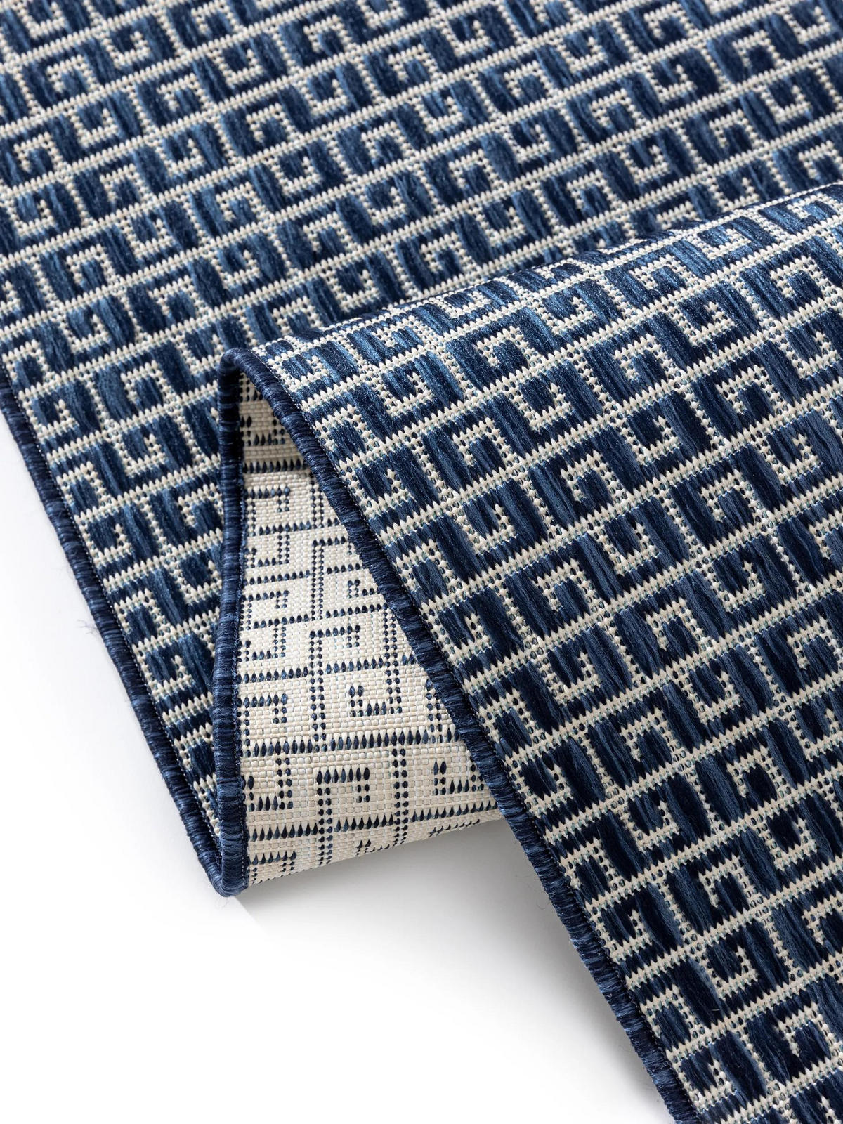 OUTDOORTEPPICH Lou Blau 70x200 cm - Blau, Kunststoff (70/200cm) - benuta