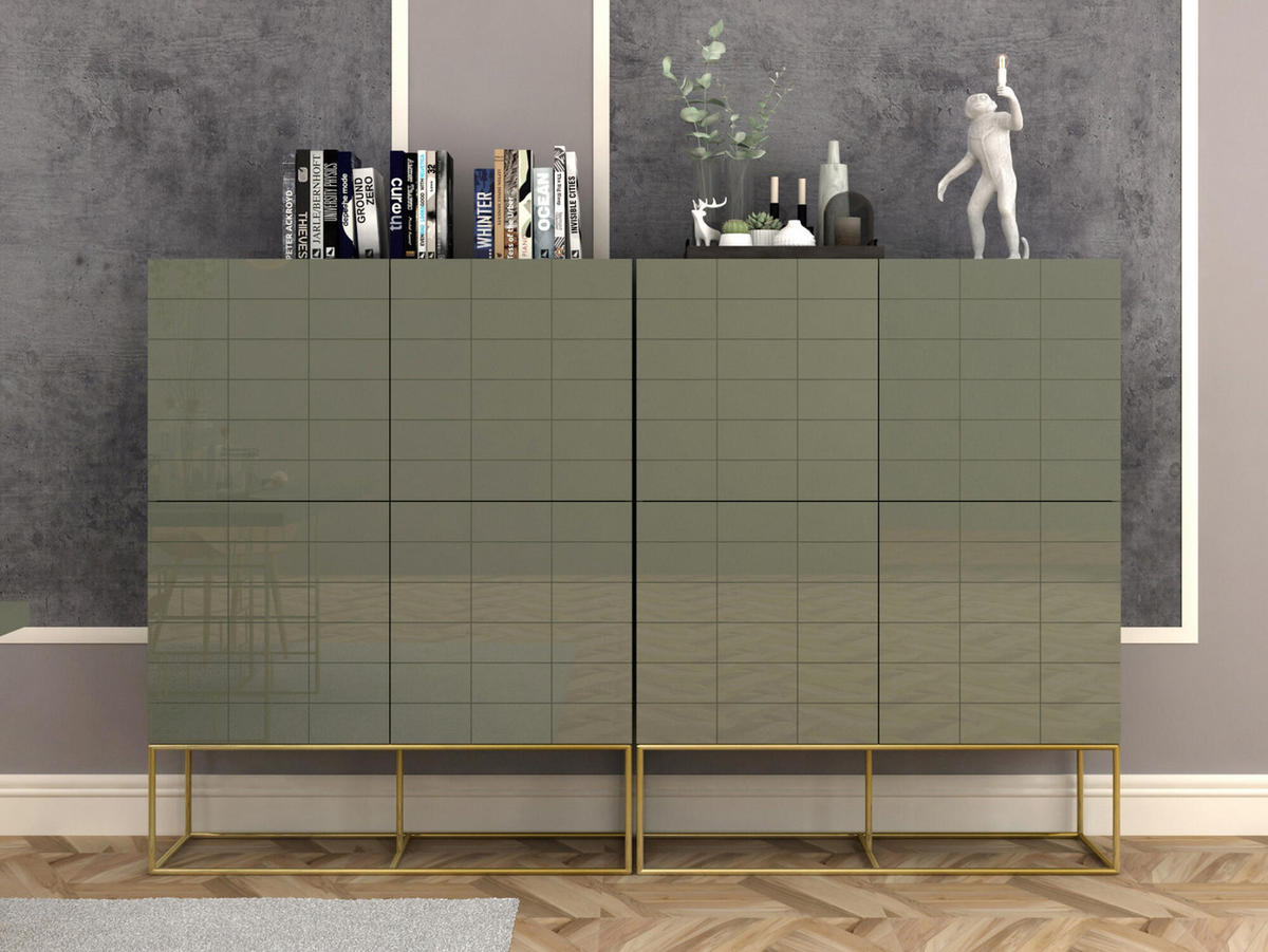 SIDEBOARD ROSE HILL Grün 110x40x140 cm - Grün, Holzwerkstoff (110/140/40cm) - FURNLUX