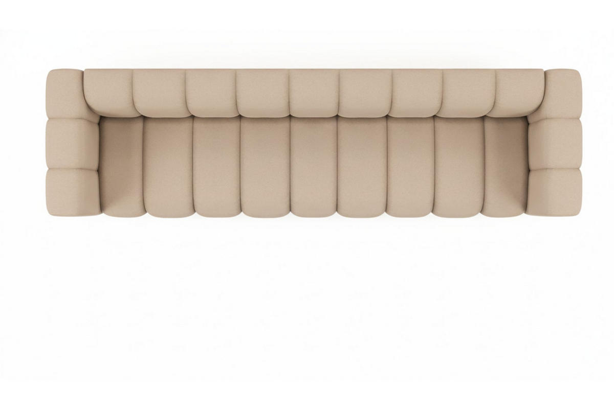 COUCH, Fünfsitzer-Sofa Grand, Veloursstoff Salvador, Beige - Beige, Holz (314/70/87cm) - Kaiser Möbel