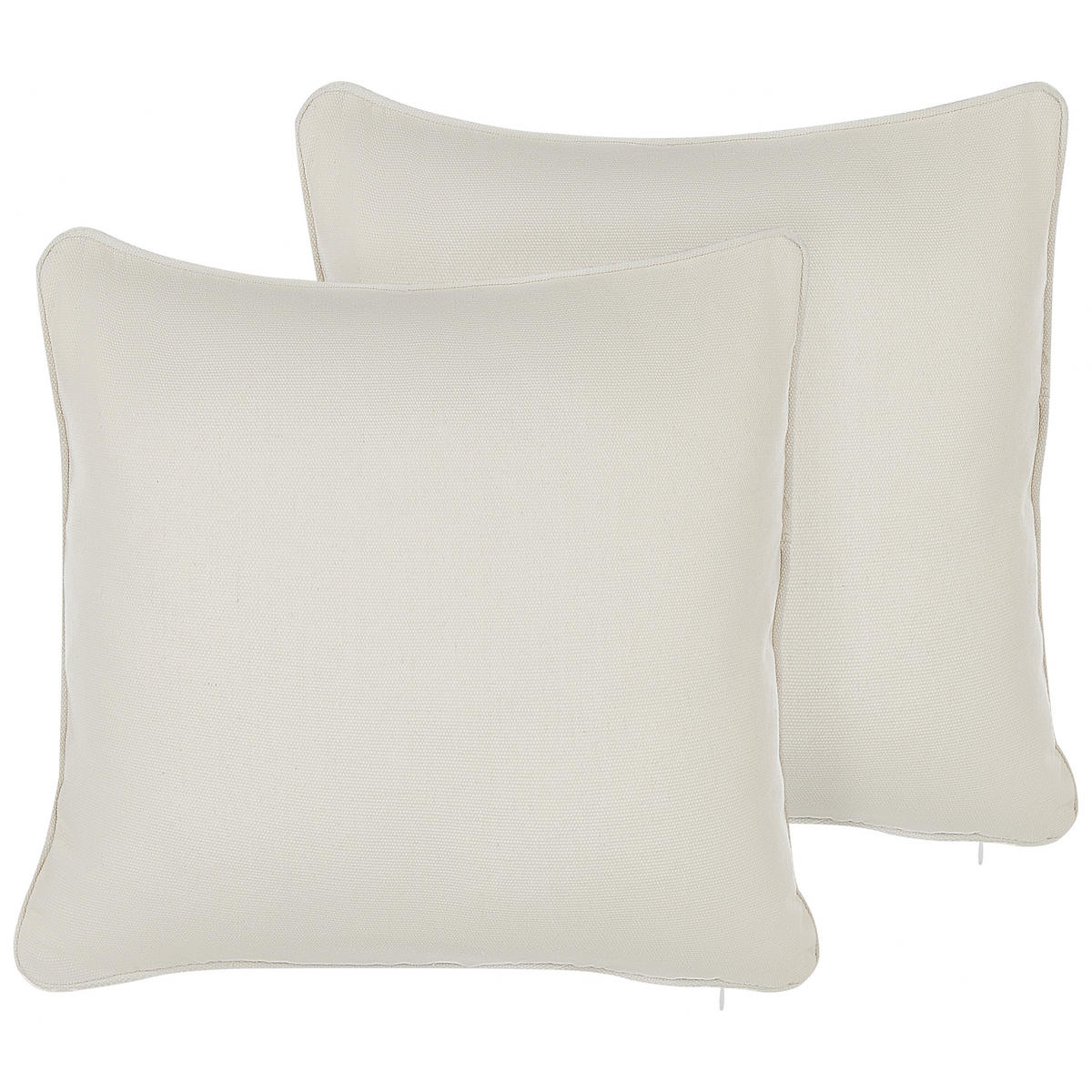 DEKOKISSEN 2er-Set Weiß 45/45 cm Heliotrope - Weiß, Textil (45/45cm) - Beliani