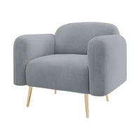 SESSEL Nami 1 - Goldfarben/Grau, Holz/Textil (90/75/71cm) - MIRJAN24