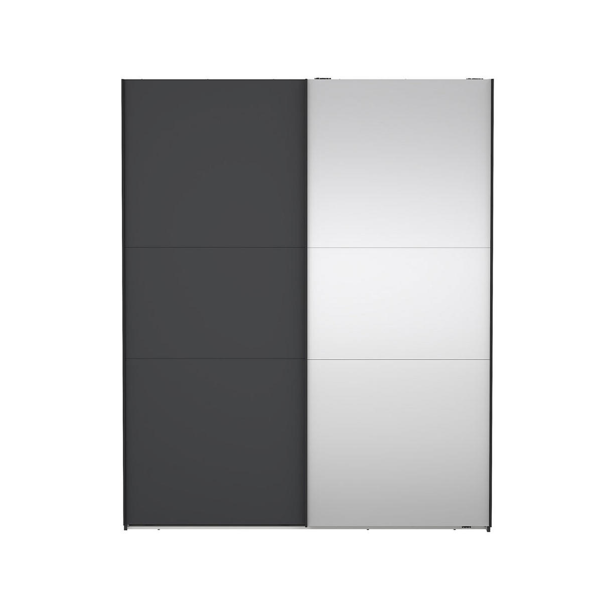 SCHIEBETÜRENSCHRANK, Como, Grau, Holzwerkstoff, 179 x 67 x 221 cm - Grau, Holzwerkstoff (179/221/67cm) - ebuy24