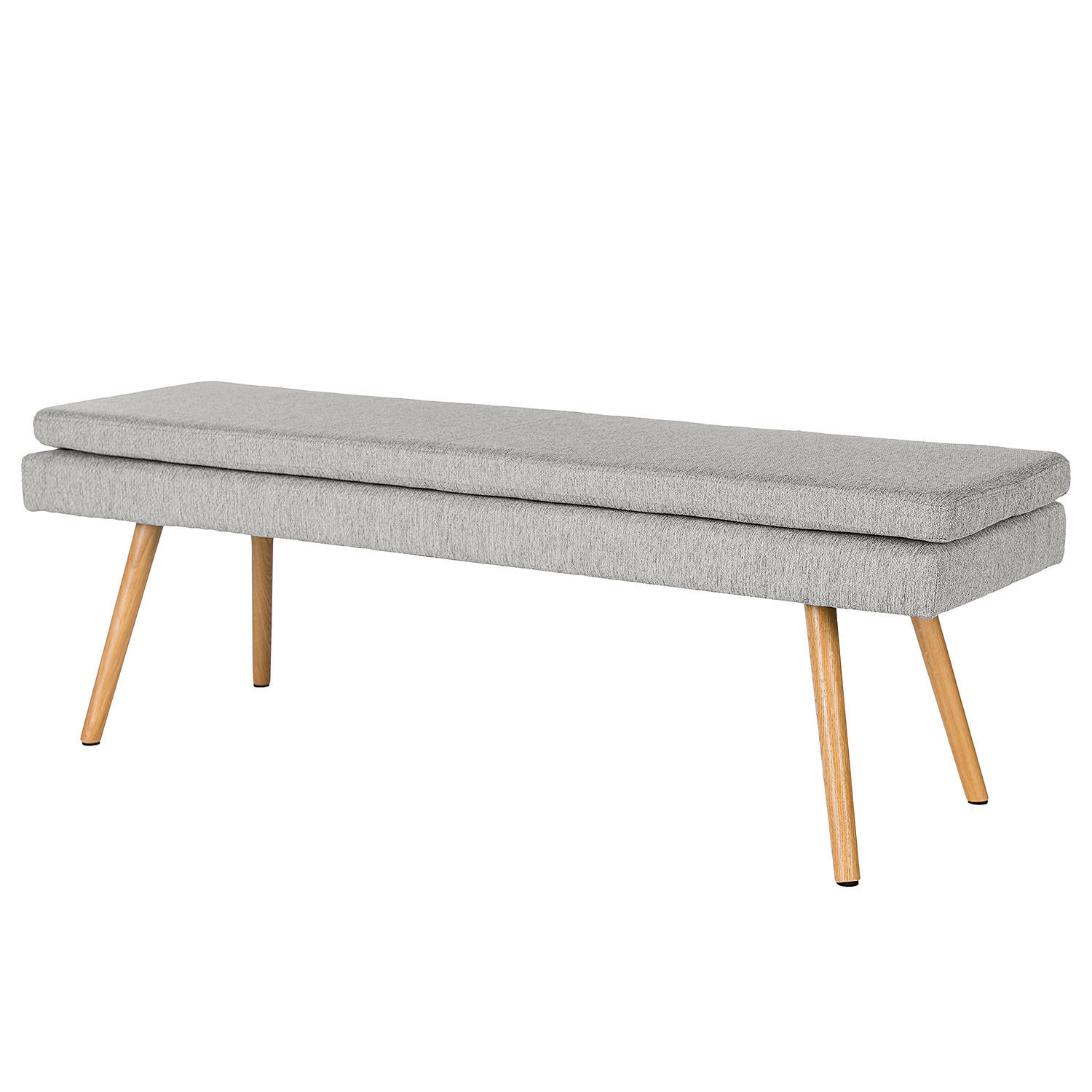 SITZBANK - Eichefarben/Hellgrau, Eichenholz/Holz (140/48/41cm) - home24