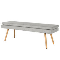 SITZBANK - Eichefarben/Hellgrau, Eichenholz/Holz (140/48/41cm) - home24