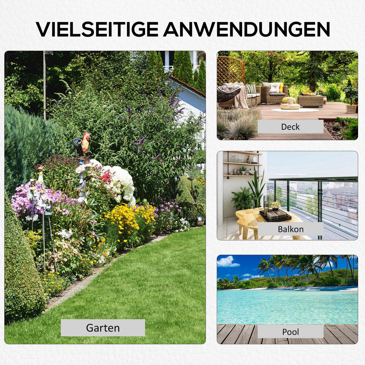 SONNENSCHIRMSTÄNDER 13 kg Ständer Schirm Ø35/38/48 mm Metall + Zement Schwarz 40 x 40 x 43 cm - Schwarz, Kunststoff (40/40cm) - Outsunny