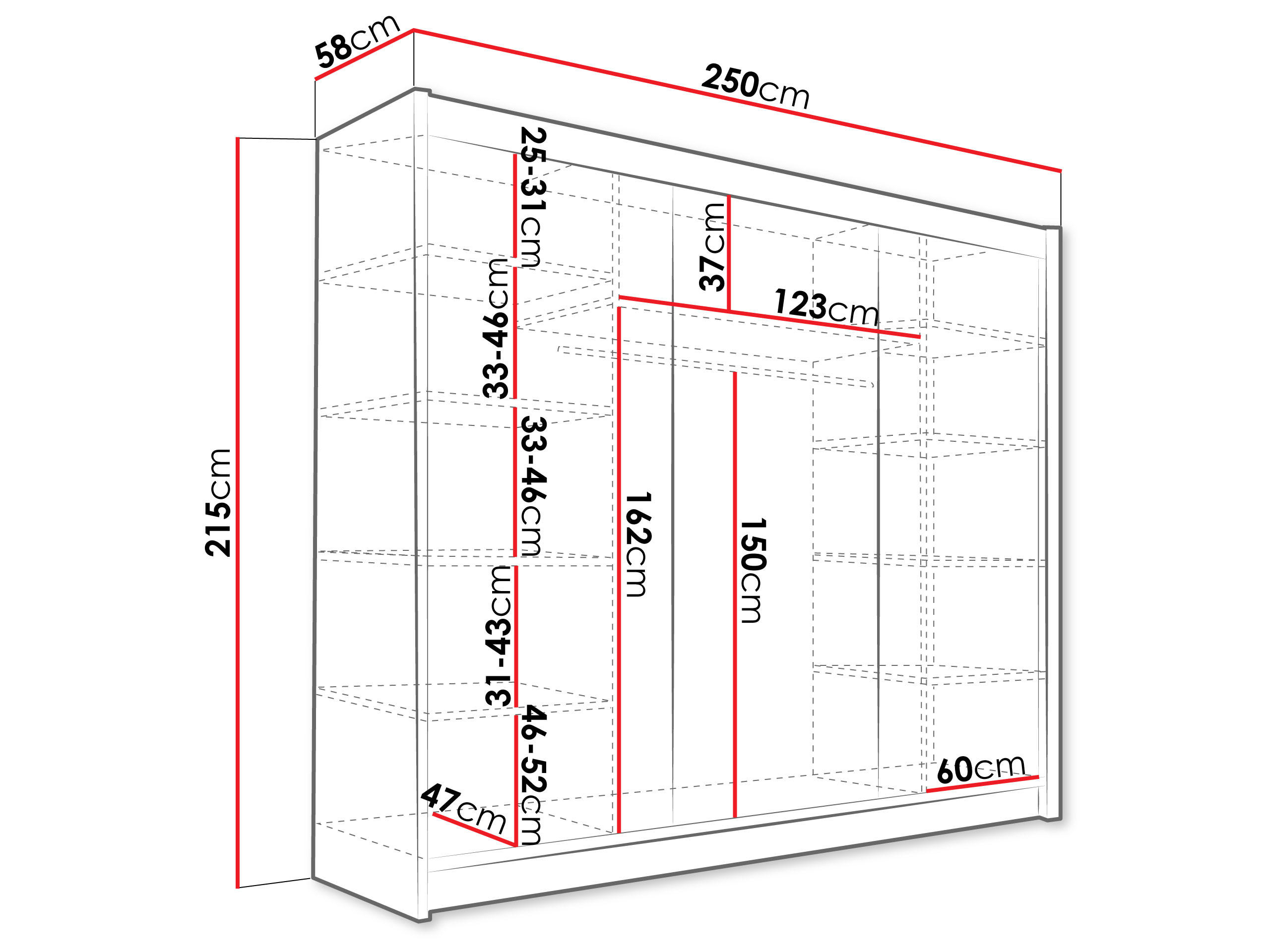 Thumbnail - Mirjan24 Kleiderschrank, Sonoma Eiche, Kunststoff, Rechteckig, 250x215x58 cm, Schlafzimmer, Kleiderschränke