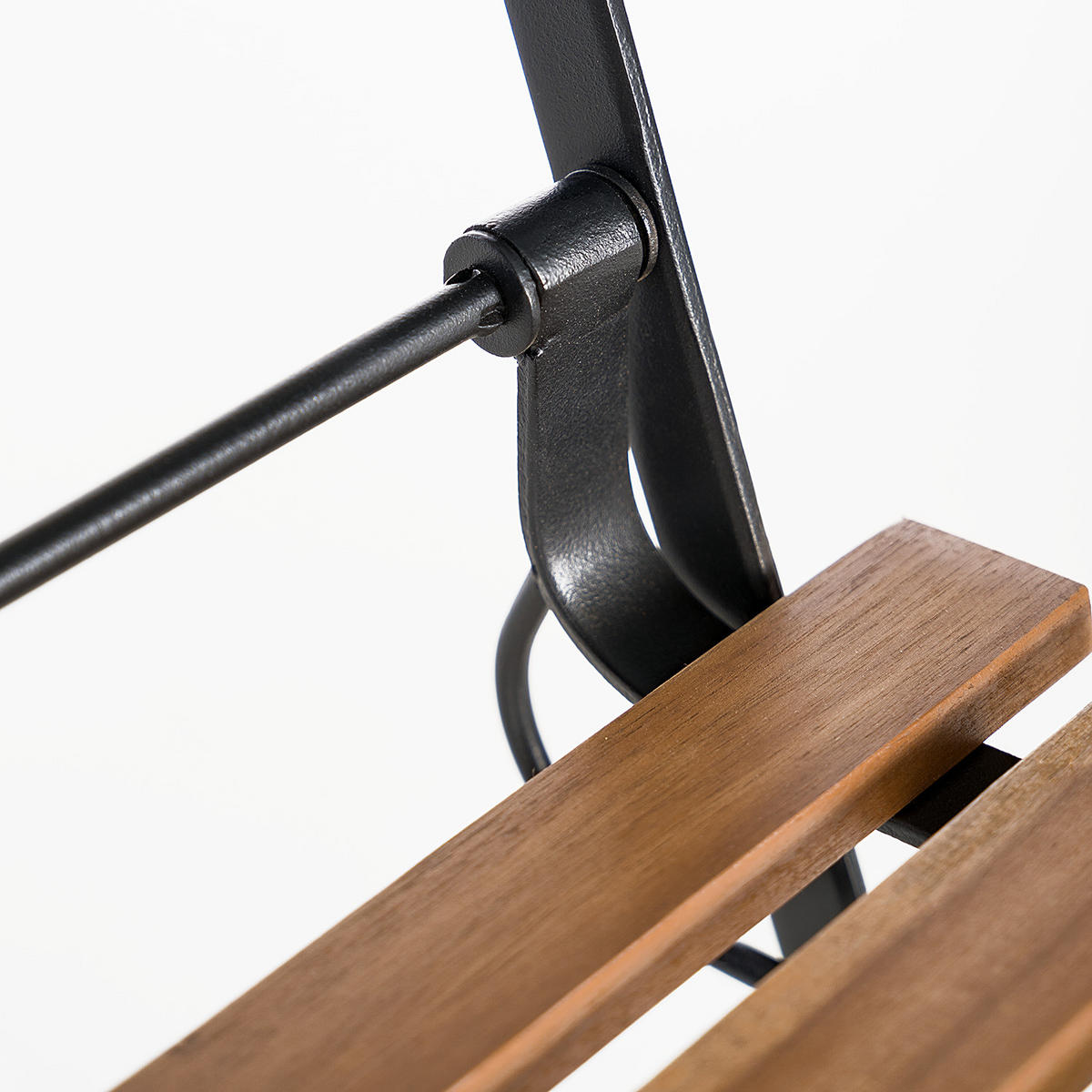 GARTENSTUHL - Akazie massiv / Stahl - Akazie / Schwarz - 2er-Set - Schwarz/Akaziefarben, Holz/Metall (43/89/52cm) - home24