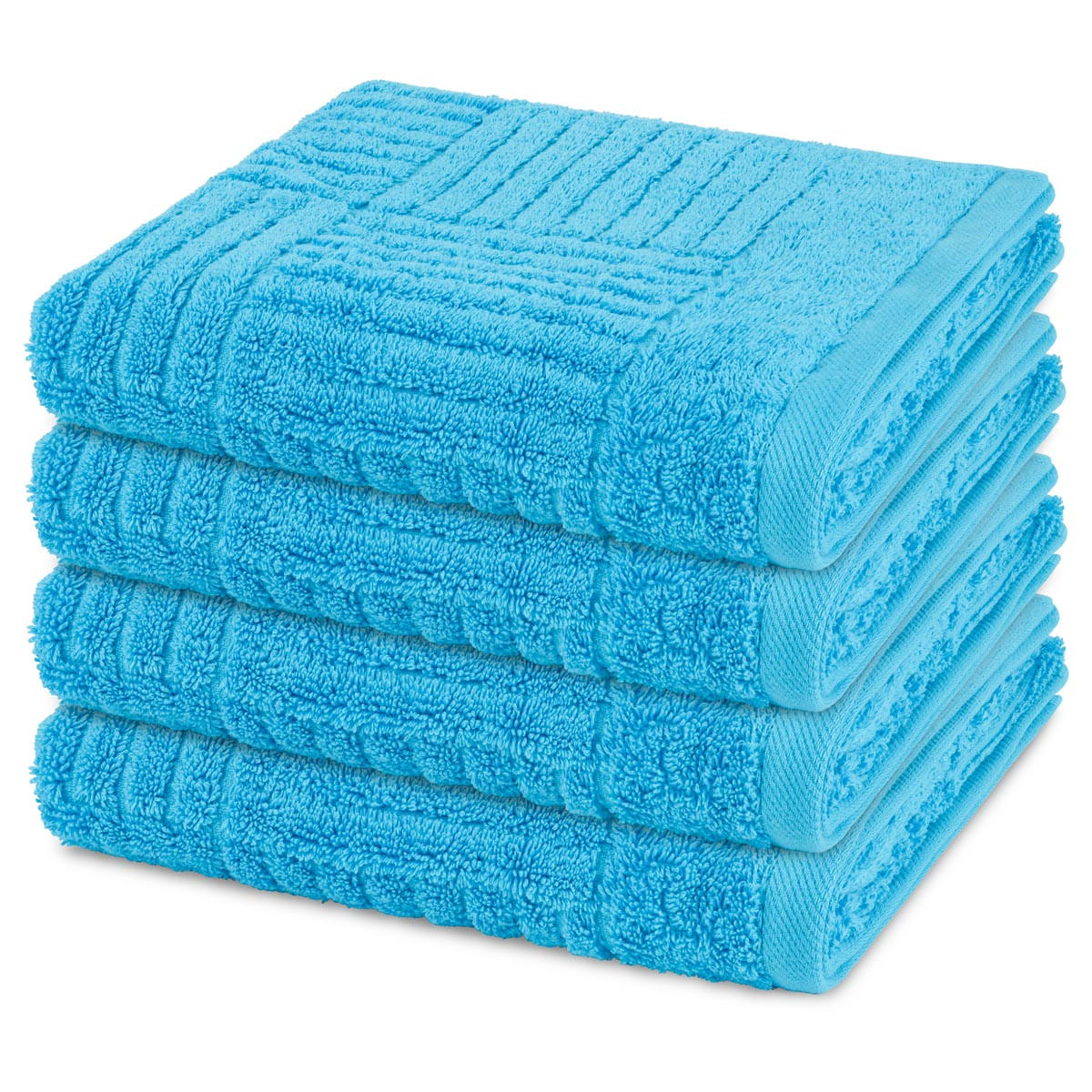 HANDTUCH Carre 4er-Set - Blau, Textil (50/100cm) - Ross