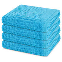 HANDTUCH Carre 4er-Set - Blau, Textil (50/100cm) - Ross