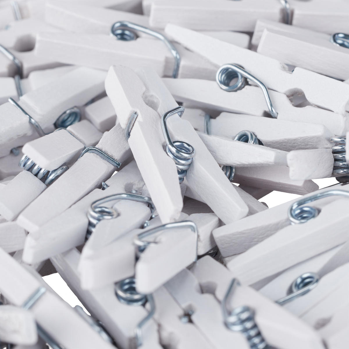 400XMINI-HOLZKLAMMERN - Weiß, Holz (0.8/2.5/0.3cm) - Relaxdays