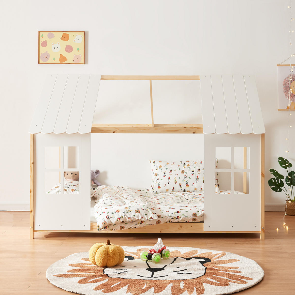 HAUSBETT Tostedt - Naturfarben, Holz (140/200cm) - [en.casa]