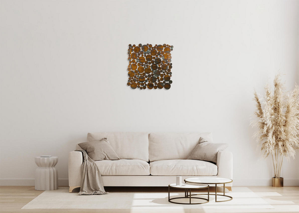 WANDDEKO Kupfer 78/78 cm - Kupferfarben, Metall (3.9/78/3cm) - KUNSTLOFT