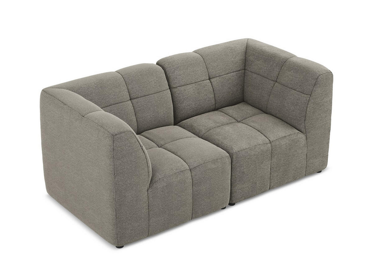 ECKSOFA Links Chenille Stoff Grün - Schwarz/Grün, Holzwerkstoff/Kunststoff (178/166cm) - Makamii