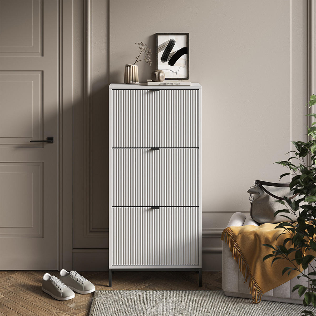 BOTNÍK NA BOTY Eliza Bílá - bílá, kompozitní dřevo (60/130/24cm) - Vicco