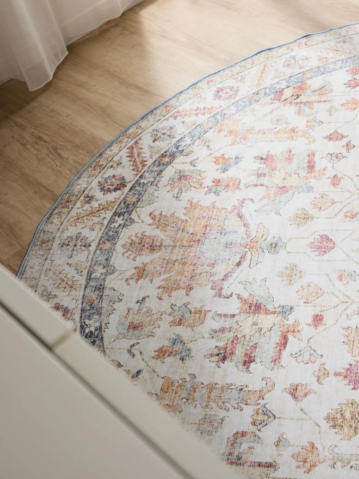 VINTAGE-TEPPICH George waschbar ø 160 cm rund - Beige/Multicolor, Kunststoff (160/160cm) - benuta