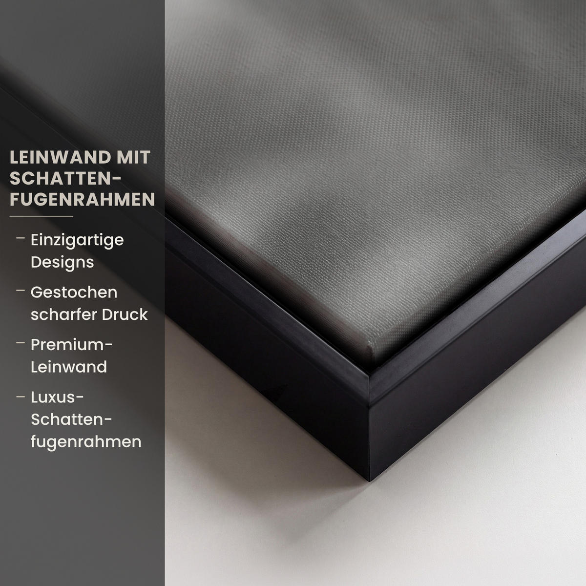 LEINWAND Bilder mit Rahmen - Schottischer Highlander - Nebel - Schwarz - Weiß - 80x120 - Grau, Textil (80/120cm) - MuchoWow