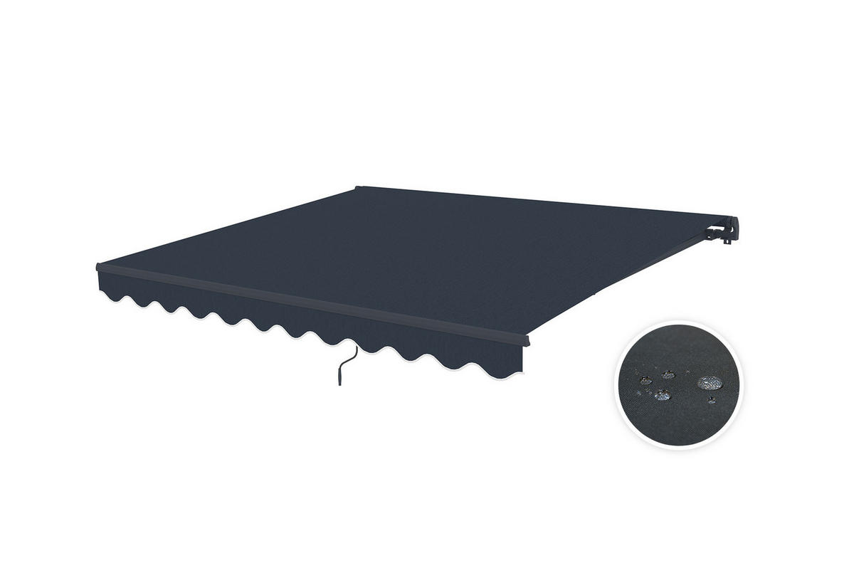 MONOBLOCK-MARKISE VECCHIO Grau 3m x 2,5m - Premium-Leinwand 320g/m² - Grau, Metall (295/270/250cm) - Cazeboo