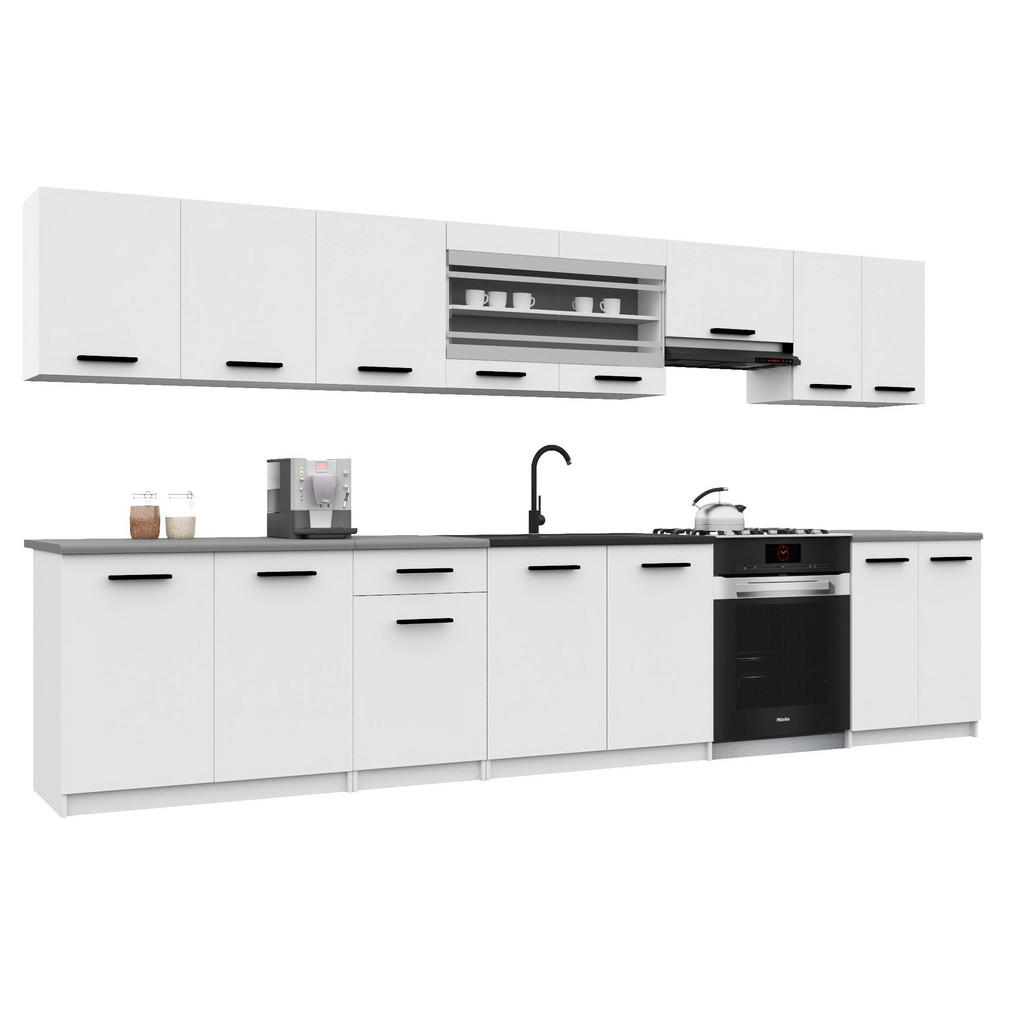 B BELINI GROUP KUCHYŇSKÁ LINKA Italia 3 320 cm, s pracovními deskami, Bílá matná