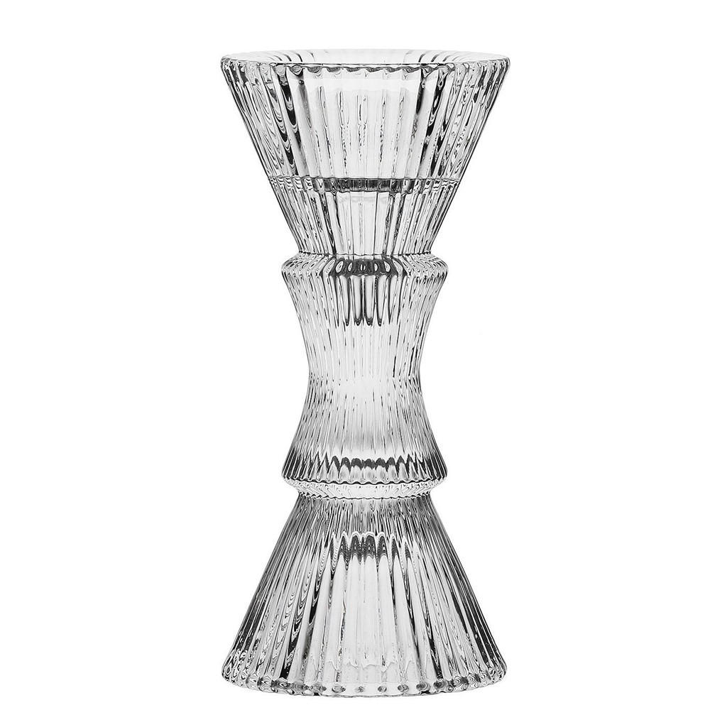 KERZEN HALTER Silber 7/7/15 cm H214600013 - Silberfarben, Glas (7/15/7cm) - Rituali Domestici 