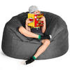 RIESEN-SITZSACK XXL JUMBO Velours 4ft - Dunkelgrau, Textil (120/70/120cm) - Green Bean
