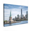 LEINWANDBILD New York - Freiheitsstatue - Wasser Deko Schlafzimmer 30x20 cm - Hellblau, Textil (30/20cm) - MuchoWow