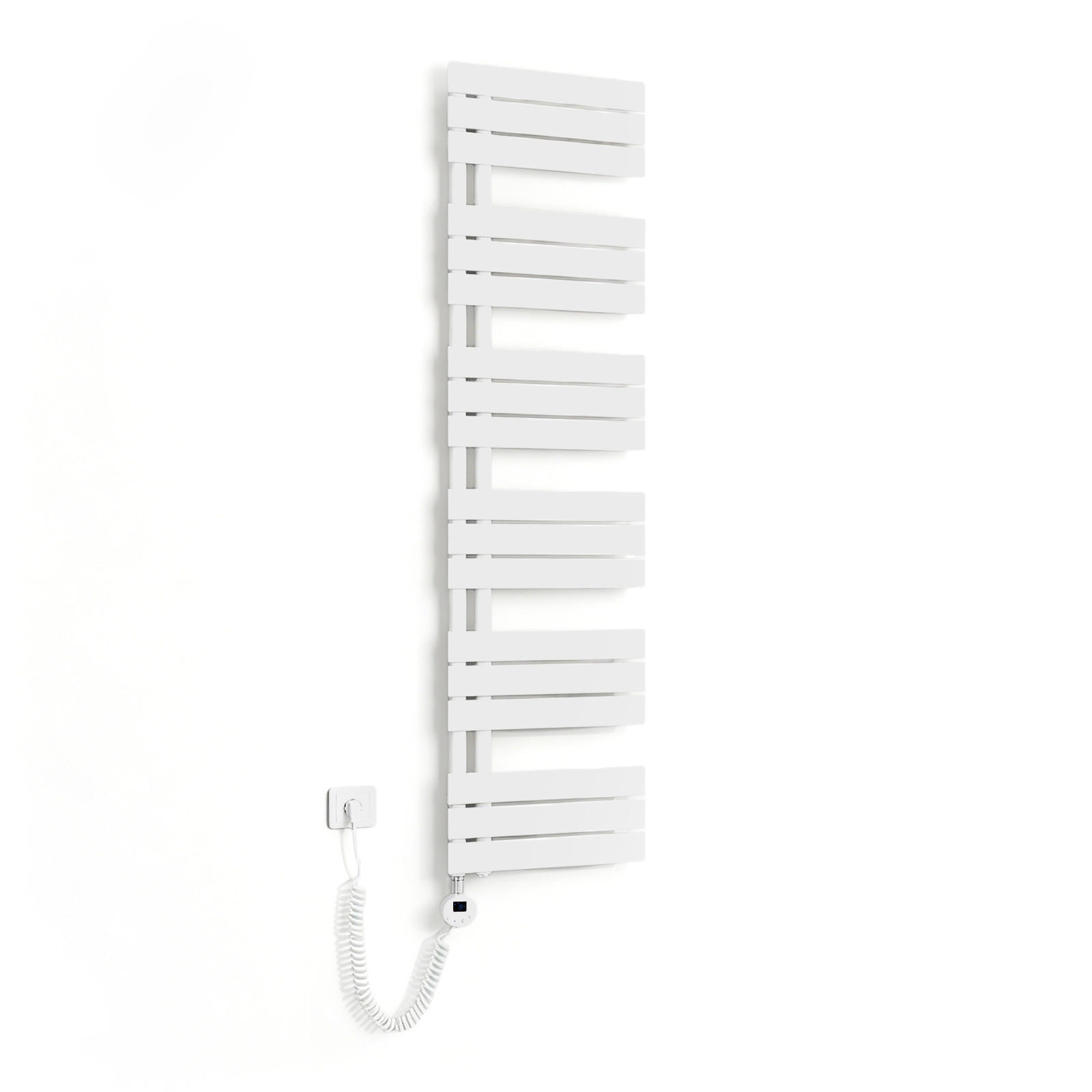 HANDTUCHHEIZKÖRPER 159,9/40 cm weiß elektrisch 800 W mit WLAN-Thermostat - Weiß, Metall (40/160/5.9cm) - S'AFIELINA