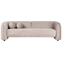 3-SITZER-SOFA Samtstoff taupe Leiren - Beige, Textil (224/73/83cm) - Beliani