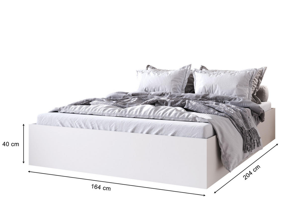 BETT Weiß MOND Mit Bettkasten Und Matratze 160x200 cm - Weiß, Textil (160/200cm) - Sepro Meble