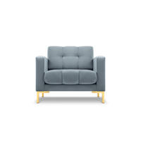 SESSEL Mamaia aus Samt hellblau - Hellblau, Textil (92/75/87cm) - Micadoni