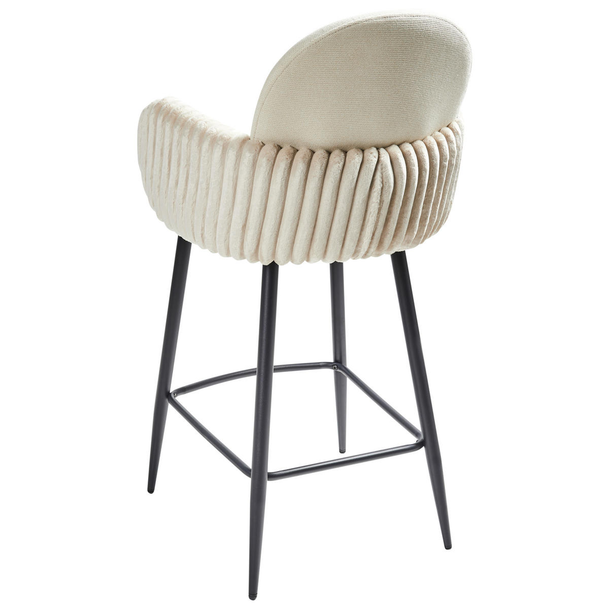 BARSTÜHLEN 2er-Set Hellbeige Amity - Beige/Schwarz, Textil (50/100/54cm) - Beliani