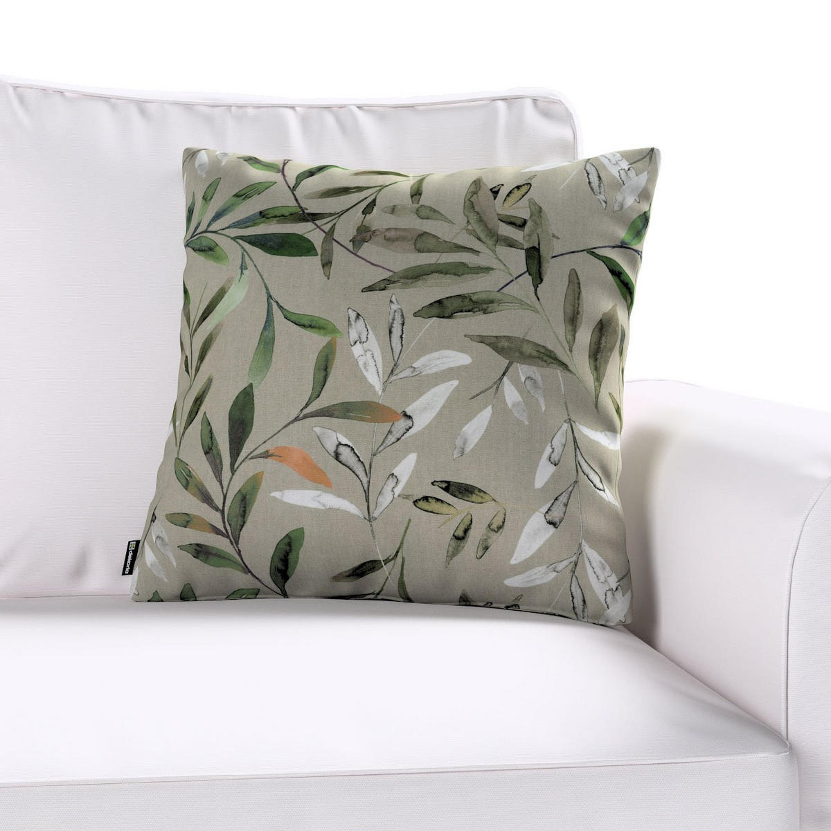 KISSENHÜLLE Eden grau und grün, 43x43cm - Grau, Textil (43/43cm) - Dekoria