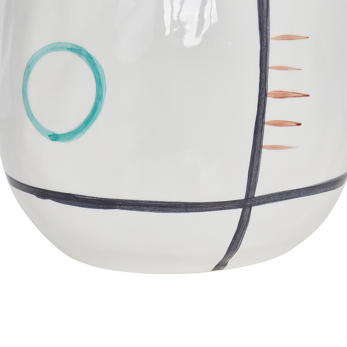 BLUMENVASE Steinzeug weiß Dory - Weiß, Stein (28cm) - Beliani