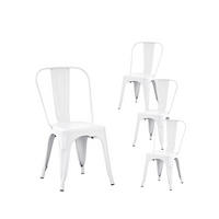 GARTENSTUHL Hjorts Weiß 46 cm x 85 cm 4er-Set - Weiß, Metall (46/85/49cm) - Klast Home