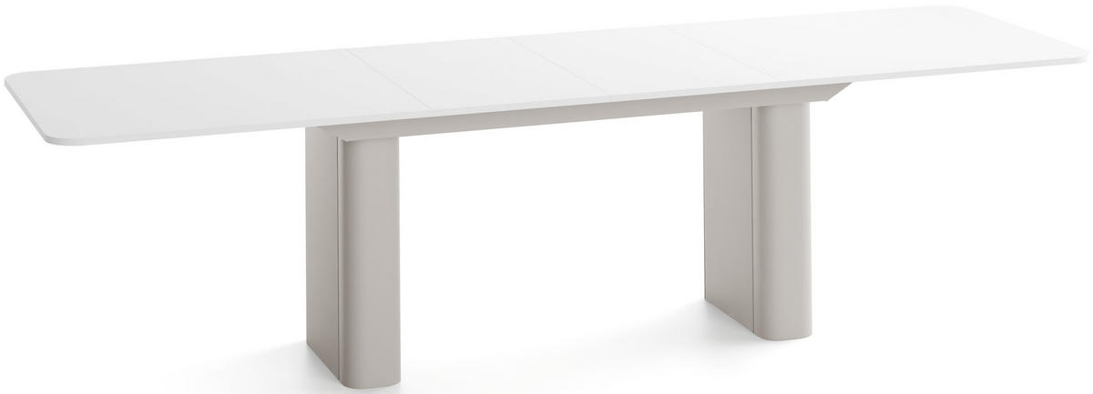 ESSTISCH Riven rechteckig ausziehbar verlängerbar mit Butterfly-Auszug, Weiß 180-276/90/76 cm - Kaschmir/Weiß, Holzwerkstoff/Metall (90/276/76cm) - WFL GROUP