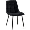 STUHL Samt Schwarz - Schwarz, Textil/Metall (45/84/55cm) - CLP